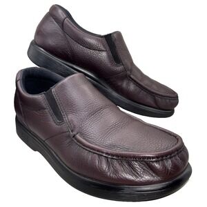 SAS Slip On Loafer Side Gore‎ Brown Leather Comfort Shoe Men's Size 14 Wide USA